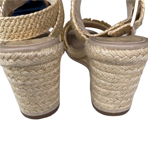 Enzo Angiolini Size 7 En Patsie Sandals Ankle Strap Fringe Jute Natural Neutral - Picture 5 of 12